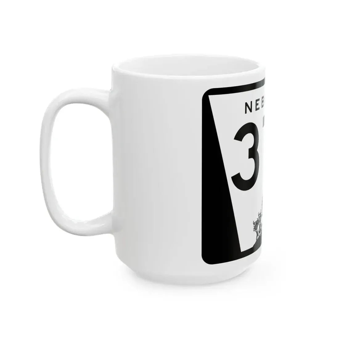 N-370 (Nebraska) (Road Sign) White Coffee Mug - Go Mug Yourself