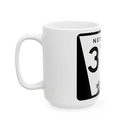 N-370 (Nebraska) (Road Sign) White Coffee Mug - Go Mug Yourself