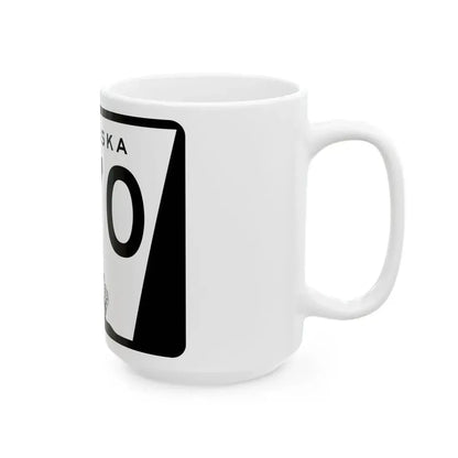 N-370 (Nebraska) (Road Sign) White Coffee Mug - Go Mug Yourself