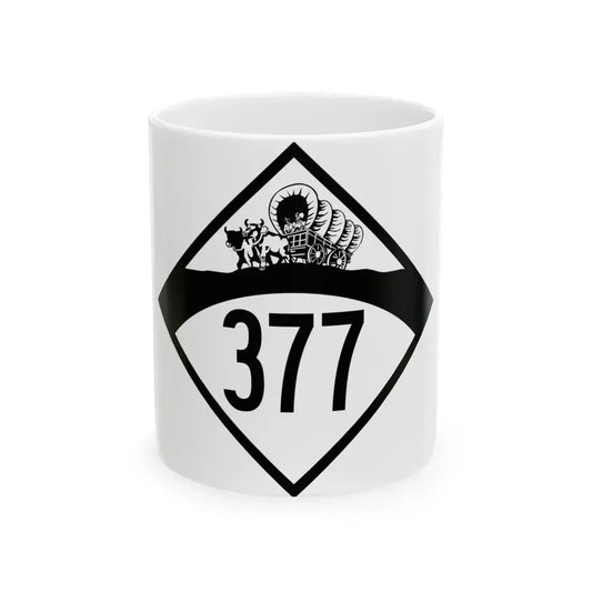 N-377 1950 (Nebraska) (Road Sign) White Coffee Mug 11oz - Go Mug Yourself