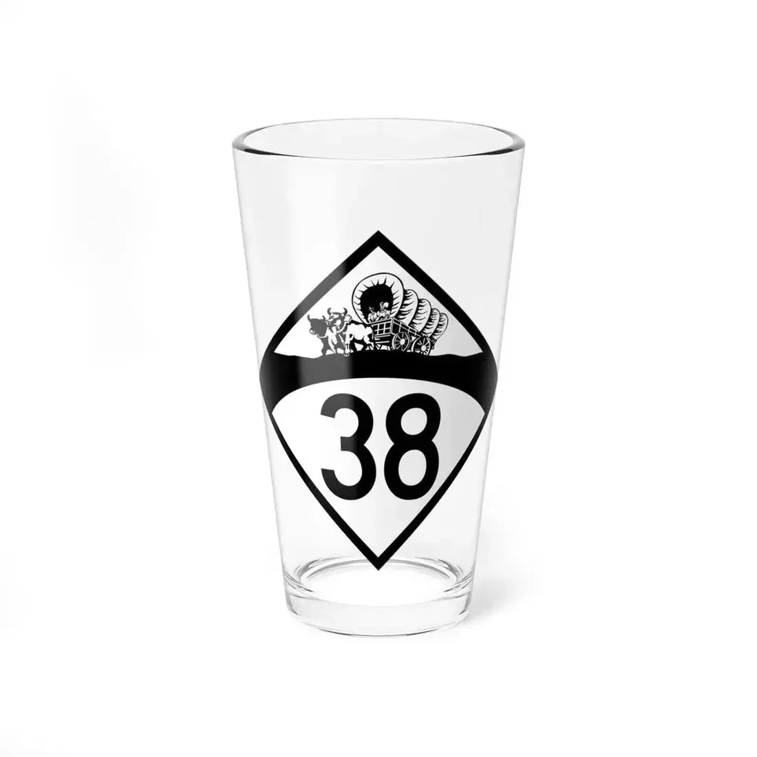 N-38 1950 (Nebraska) (Road Sign) Pint Glass 16oz 16oz - Go Mug Yourself