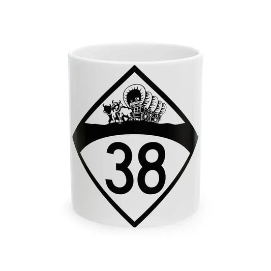 N-38 1950 (Nebraska) (Road Sign) White Coffee Mug 11oz - Go Mug Yourself