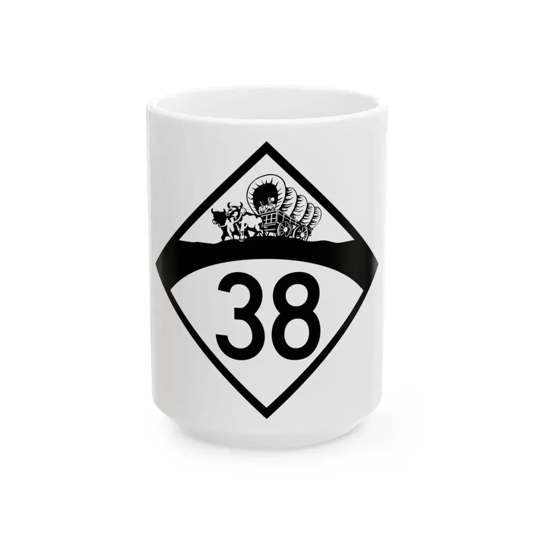 N-38 1950 (Nebraska) (Road Sign) White Coffee Mug 15oz - Go Mug Yourself