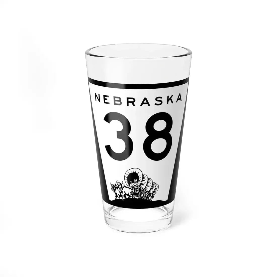 N-38 (Nebraska) (Road Sign) Pint Glass 16oz 16oz - Go Mug Yourself