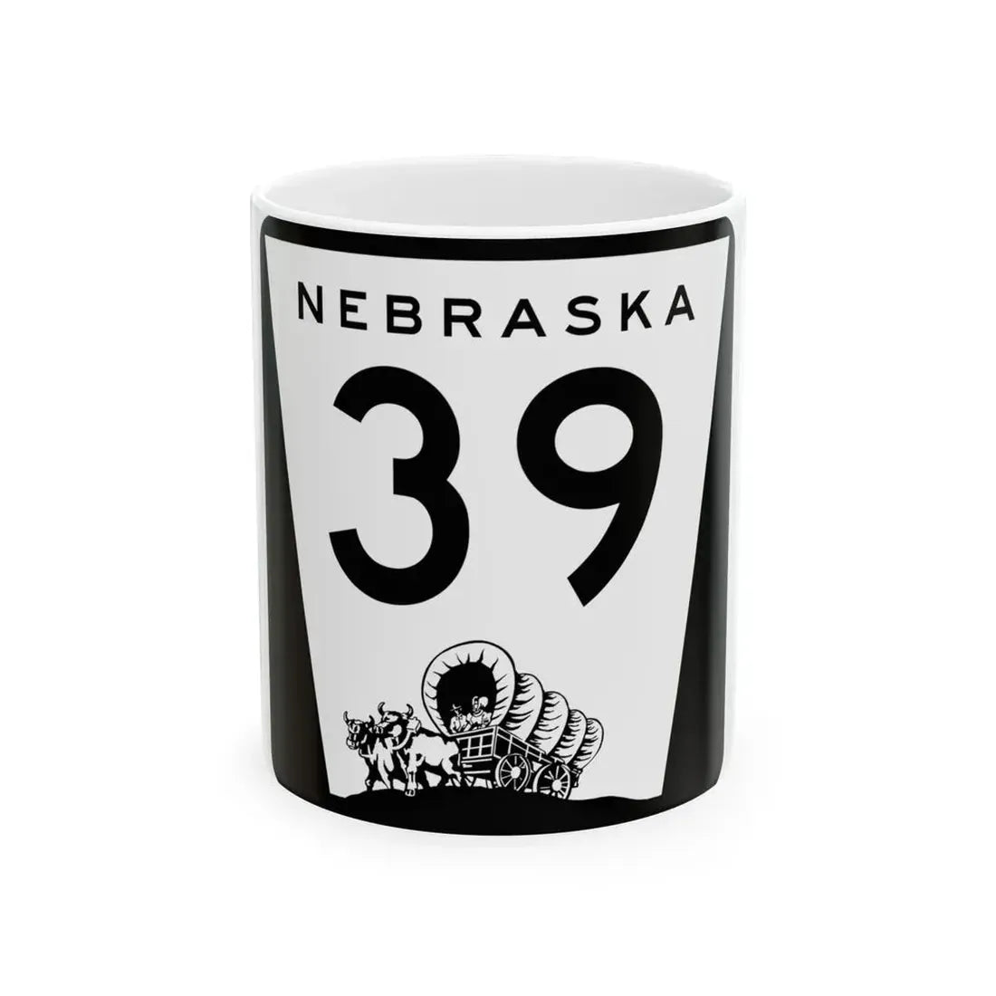 N-39 (Nebraska) (Road Sign) White Coffee Mug 11oz - Go Mug Yourself