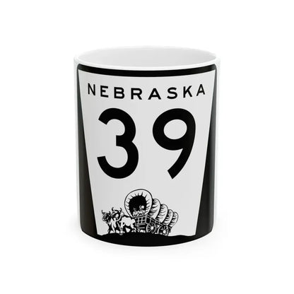 N-39 (Nebraska) (Road Sign) White Coffee Mug 11oz - Go Mug Yourself