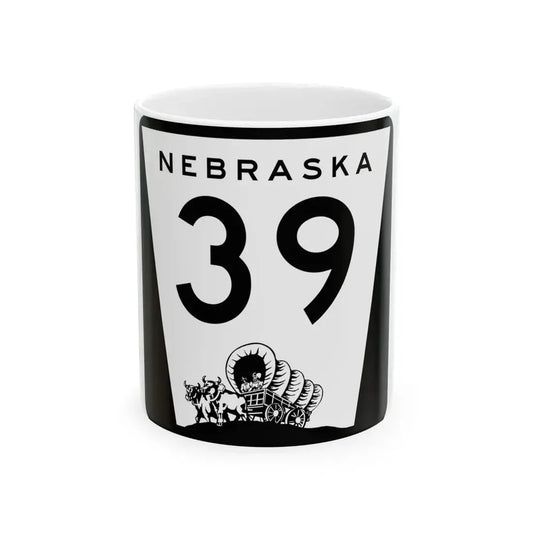 N-39 (Nebraska) (Road Sign) White Coffee Mug 11oz - Go Mug Yourself