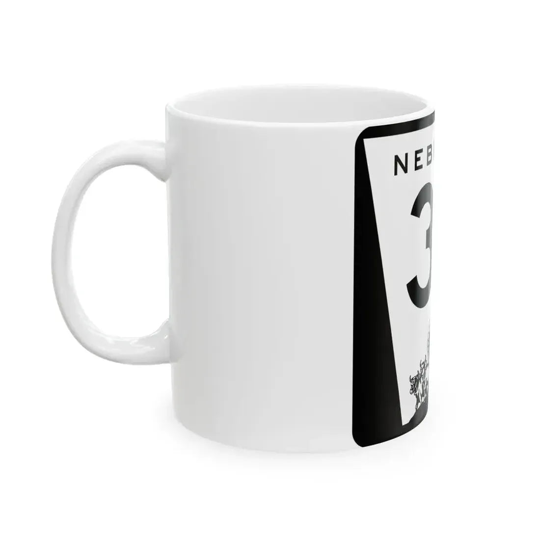 N-39 (Nebraska) (Road Sign) White Coffee Mug - Go Mug Yourself