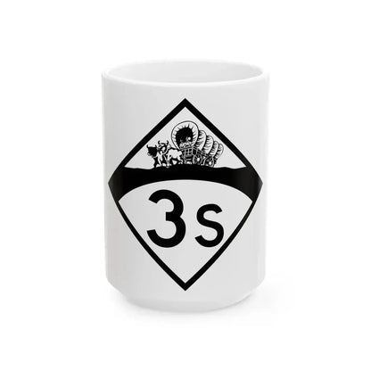 N-3S 1950 (Nebraska) (Road Sign) White Coffee Mug 15oz - Go Mug Yourself
