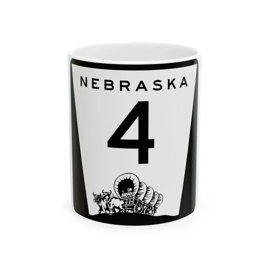 N-4 (Nebraska) (Road Sign) White Coffee Mug 11oz - Go Mug Yourself