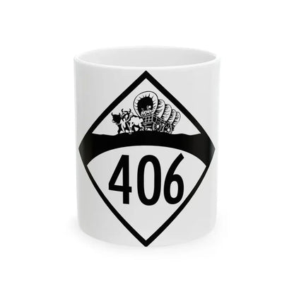 N-406 1950 (Nebraska) (Road Sign) White Coffee Mug 11oz - Go Mug Yourself