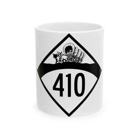 N-410 1950 (Nebraska) (Road Sign) White Coffee Mug 11oz - Go Mug Yourself