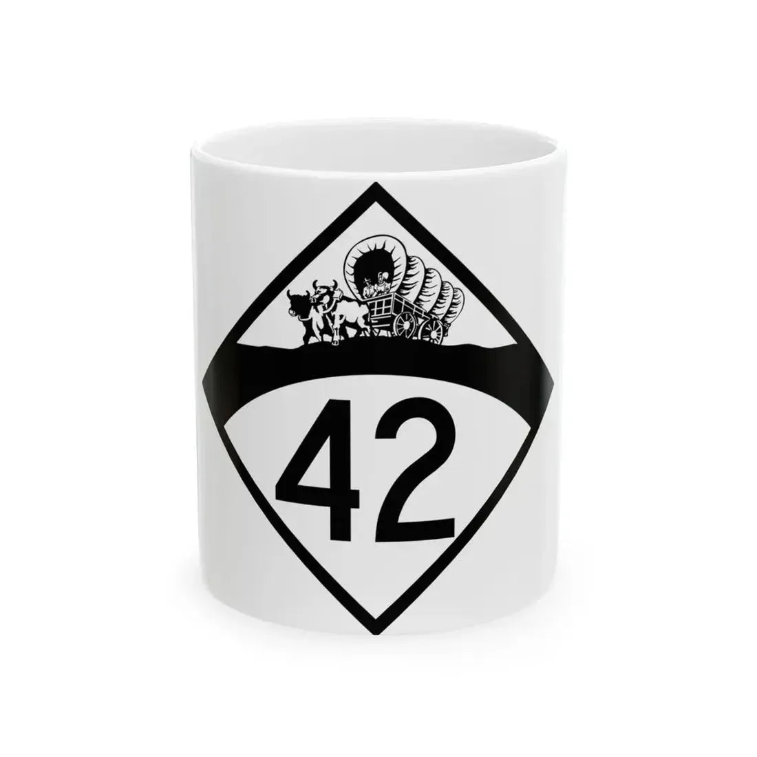 N-42 1950 (Nebraska) (Road Sign) White Coffee Mug 11oz - Go Mug Yourself