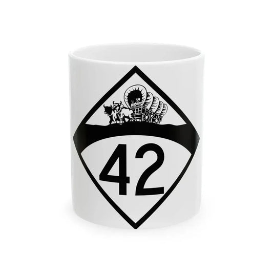 N-42 1950 (Nebraska) (Road Sign) White Coffee Mug 11oz - Go Mug Yourself