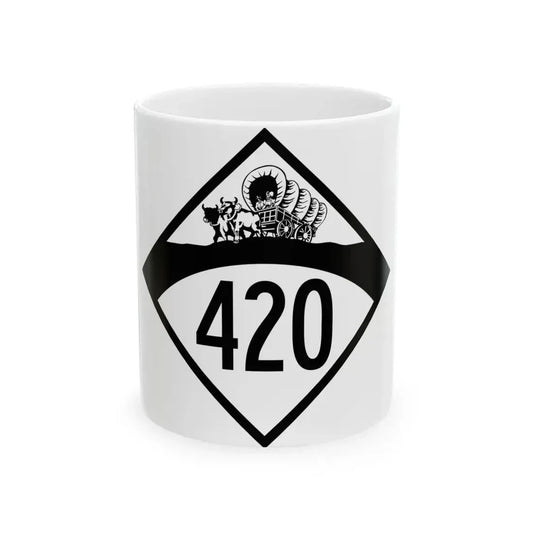 N-420 1950 (Nebraska) (Road Sign) White Coffee Mug 11oz - Go Mug Yourself