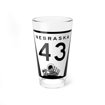 N-43 (Nebraska) (Road Sign) Pint Glass 16oz 16oz - Go Mug Yourself