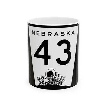 N-43 (Nebraska) (Road Sign) White Coffee Mug 11oz - Go Mug Yourself