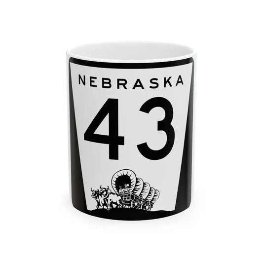 N-43 (Nebraska) (Road Sign) White Coffee Mug 11oz - Go Mug Yourself