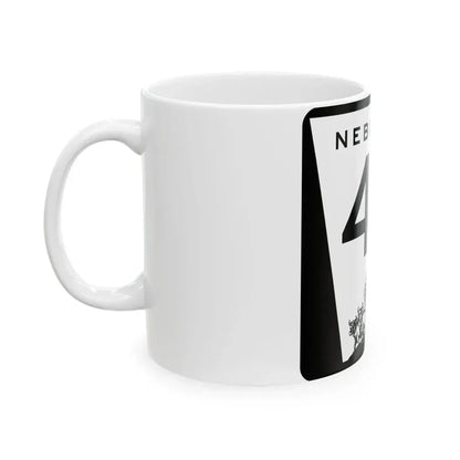 N-43 (Nebraska) (Road Sign) White Coffee Mug - Go Mug Yourself