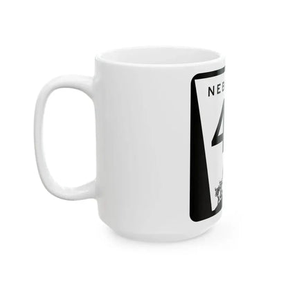 N-43 (Nebraska) (Road Sign) White Coffee Mug - Go Mug Yourself