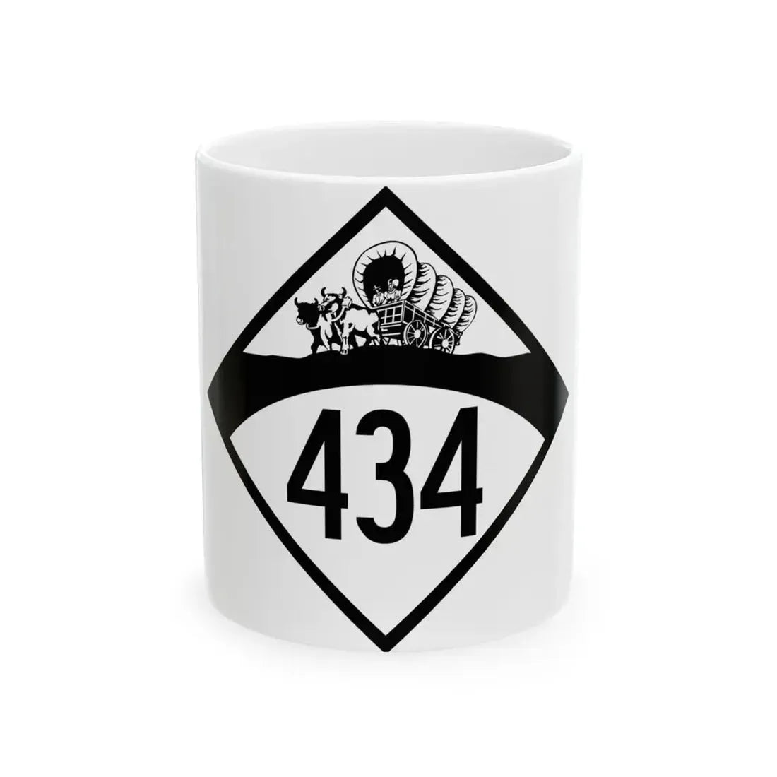 N-434 1950 (Nebraska) (Road Sign) White Coffee Mug 11oz - Go Mug Yourself