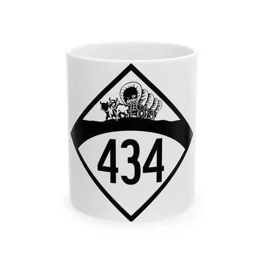 N-434 1950 (Nebraska) (Road Sign) White Coffee Mug 11oz - Go Mug Yourself