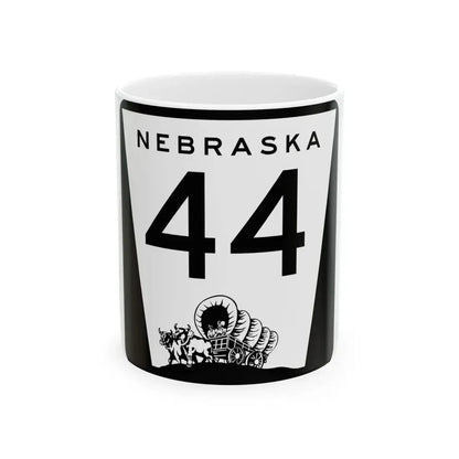 N-44 (Nebraska) (Road Sign) White Coffee Mug 11oz - Go Mug Yourself