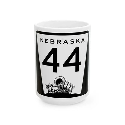 N-44 (Nebraska) (Road Sign) White Coffee Mug 15oz - Go Mug Yourself
