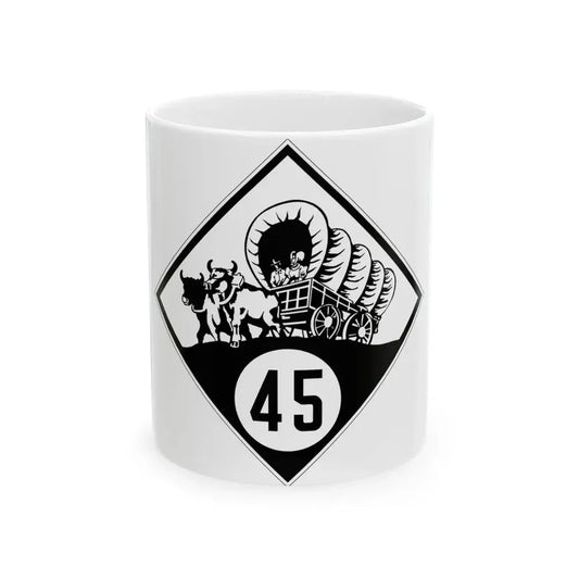 N-45 1926 (Nebraska) (Road Sign) White Coffee Mug 11oz - Go Mug Yourself