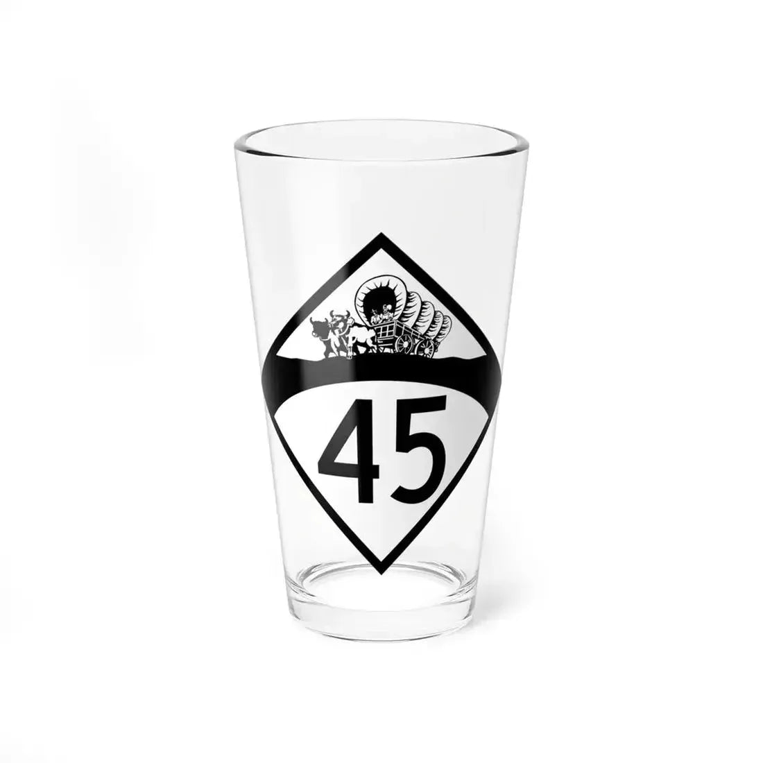 N-45 1950 (Nebraska) (Road Sign) Pint Glass 16oz 16oz - Go Mug Yourself