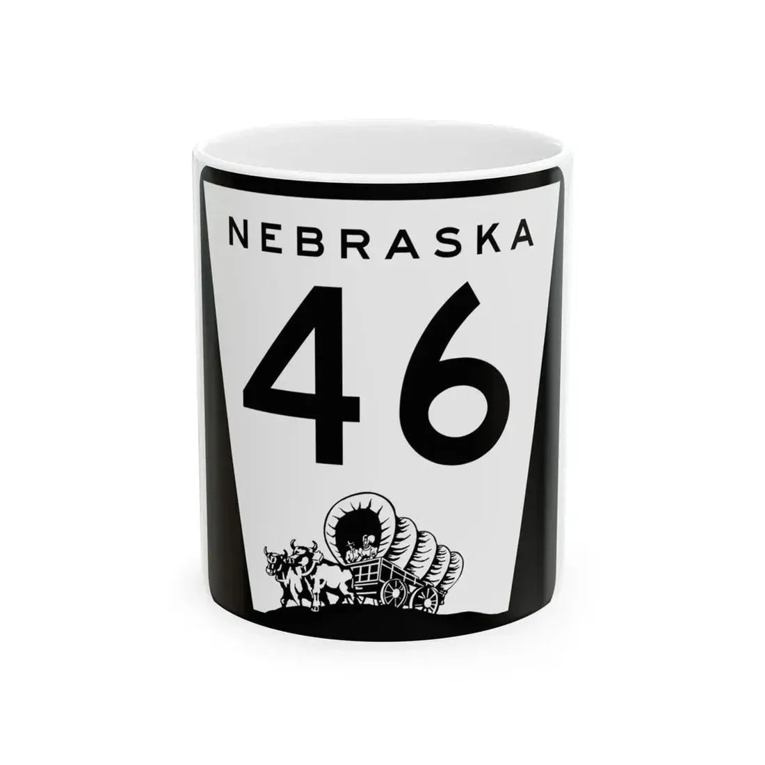 N-46 (Nebraska) (Road Sign) White Coffee Mug 11oz - Go Mug Yourself