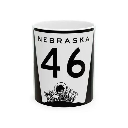N-46 (Nebraska) (Road Sign) White Coffee Mug 11oz - Go Mug Yourself