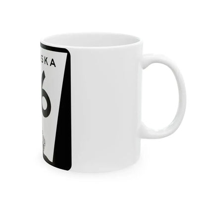 N-46 (Nebraska) (Road Sign) White Coffee Mug - Go Mug Yourself