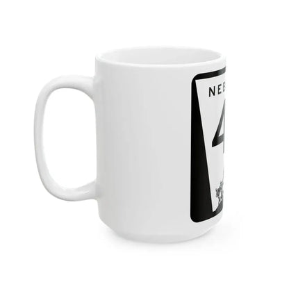 N-46 (Nebraska) (Road Sign) White Coffee Mug - Go Mug Yourself