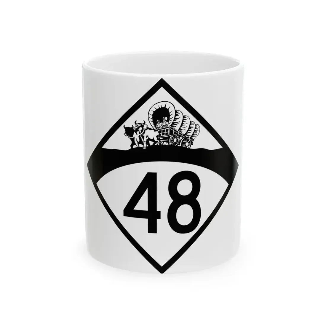 N-48 1950 (Nebraska) (Road Sign) White Coffee Mug 11oz - Go Mug Yourself