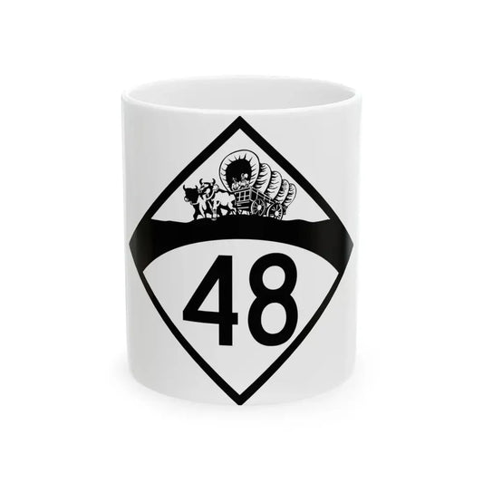 N-48 1950 (Nebraska) (Road Sign) White Coffee Mug 11oz - Go Mug Yourself