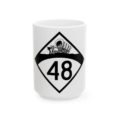 N-48 1950 (Nebraska) (Road Sign) White Coffee Mug 15oz - Go Mug Yourself