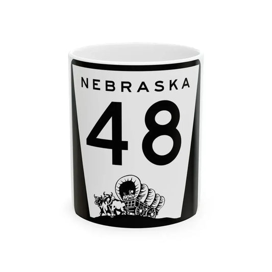 N-48 (Nebraska) (Road Sign) White Coffee Mug 11oz - Go Mug Yourself