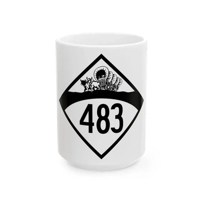 N-483 1950 (Nebraska) (Road Sign) White Coffee Mug 15oz - Go Mug Yourself