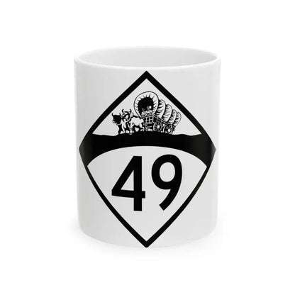 N-49 1950 (Nebraska) (Road Sign) White Coffee Mug 11oz - Go Mug Yourself