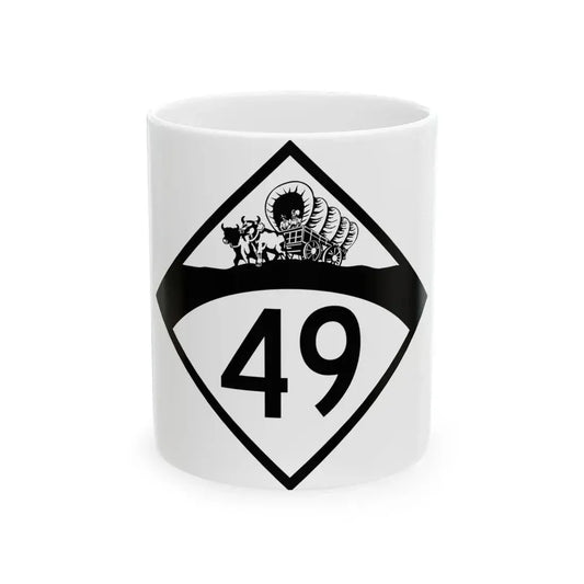 N-49 1950 (Nebraska) (Road Sign) White Coffee Mug 11oz - Go Mug Yourself