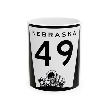 N-49 (Nebraska) (Road Sign) White Coffee Mug 11oz - Go Mug Yourself