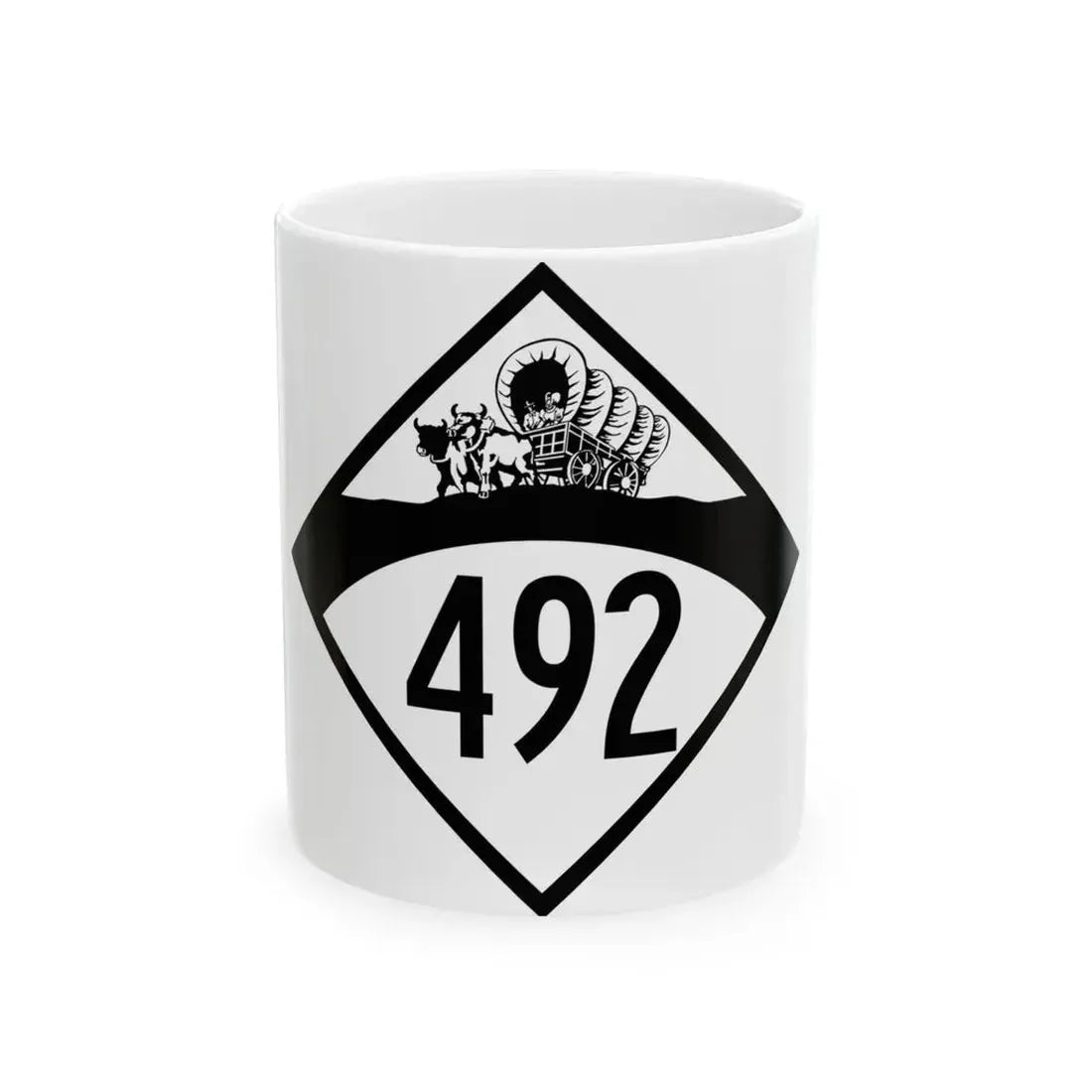 N-492 1950 (Nebraska) (Road Sign) White Coffee Mug 11oz - Go Mug Yourself
