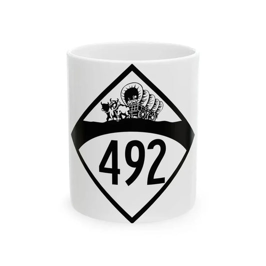 N-492 1950 (Nebraska) (Road Sign) White Coffee Mug 11oz - Go Mug Yourself