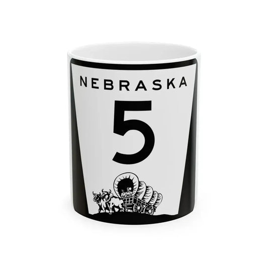 N-5 (Nebraska) (Road Sign) White Coffee Mug 11oz - Go Mug Yourself