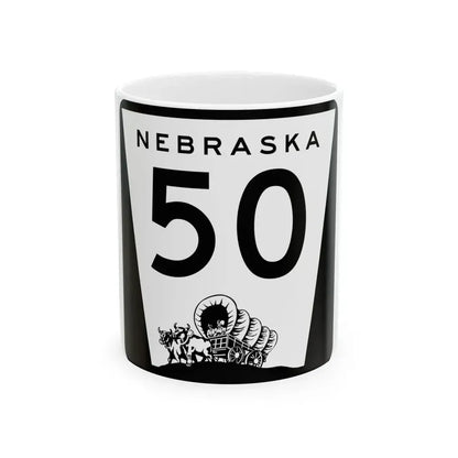 N-50 (Nebraska) (Road Sign) White Coffee Mug 11oz - Go Mug Yourself