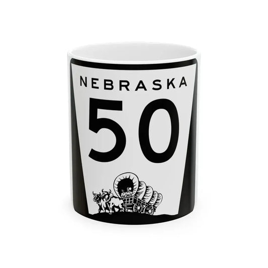 N-50 (Nebraska) (Road Sign) White Coffee Mug 11oz - Go Mug Yourself
