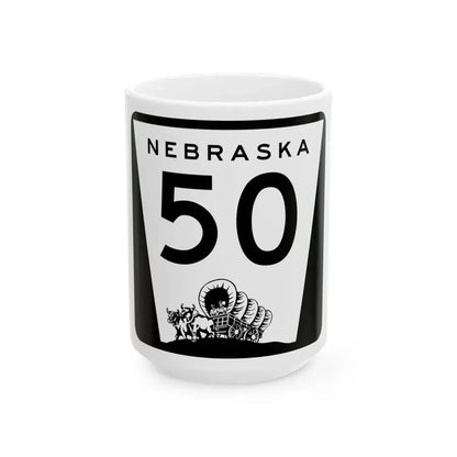 N-50 (Nebraska) (Road Sign) White Coffee Mug 15oz - Go Mug Yourself