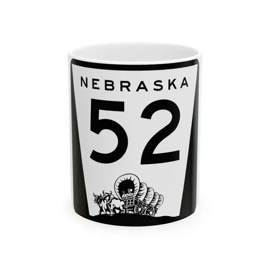 N-52 (Nebraska) (Road Sign) White Coffee Mug 11oz - Go Mug Yourself