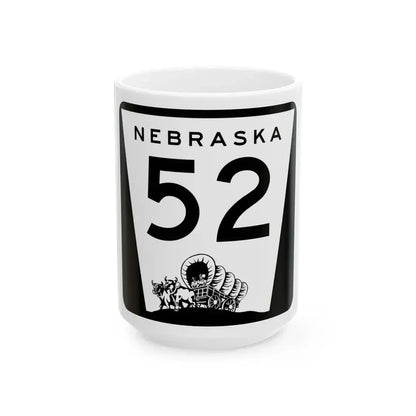 N-52 (Nebraska) (Road Sign) White Coffee Mug 15oz - Go Mug Yourself